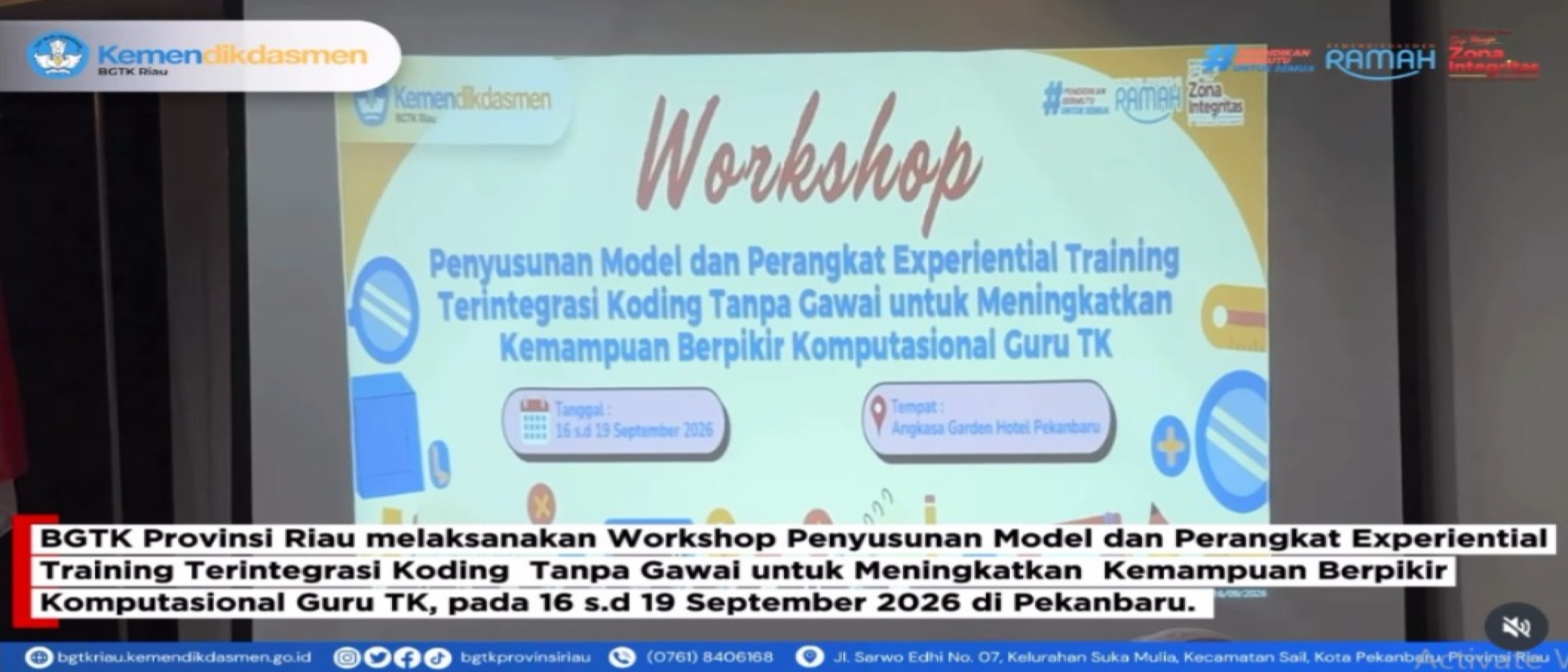 BGTK Riau Kembangkan Model Koding Tanpa Gawai untuk Perkuat Kemampuan Berpikir Komputasional Guru TK